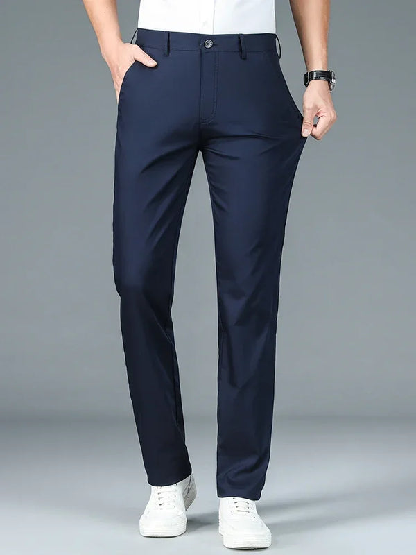 Men’s Bamboo Fiber Dress Pants – Slim Fit Summer Trousers